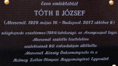 Szülőfalujában állítottak emléktáblát Tóth II Józsefnek