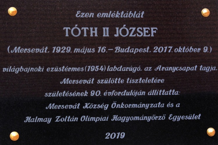 Szülőfalujában állítottak emléktáblát Tóth II Józsefnek