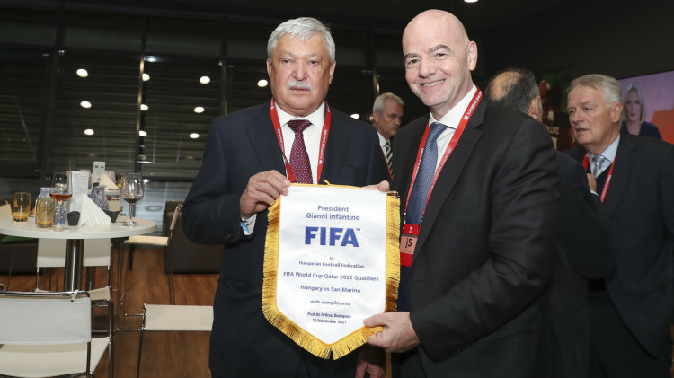 A Puskás Arénában a FIFA elnöke is